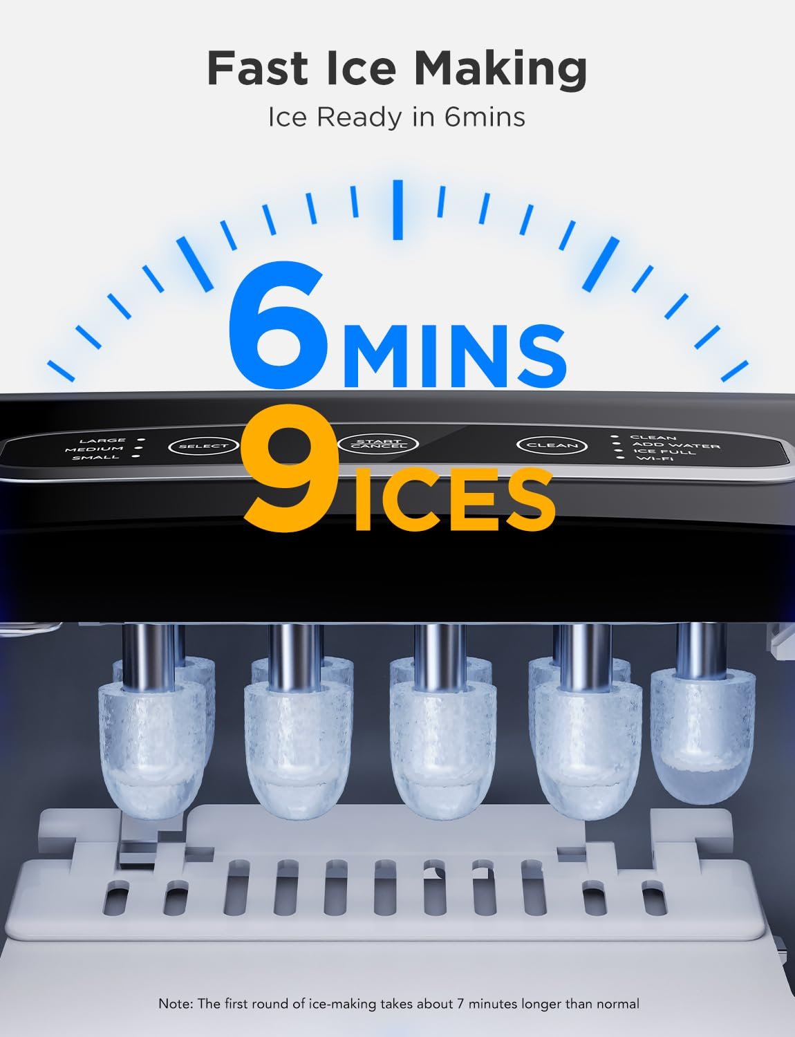 Hot Deals Today πΊπΈ - GoveeLife Smart Countertop Ice Makers, Portable Ice Maker Machine with Self-Cleaning, 6 Mins 9 Bullet Ice, 26lbs/24Hrs, Voice Remote for Home Kitchen Party Camping, with Ice Scoop Stainless Silver - Image 4