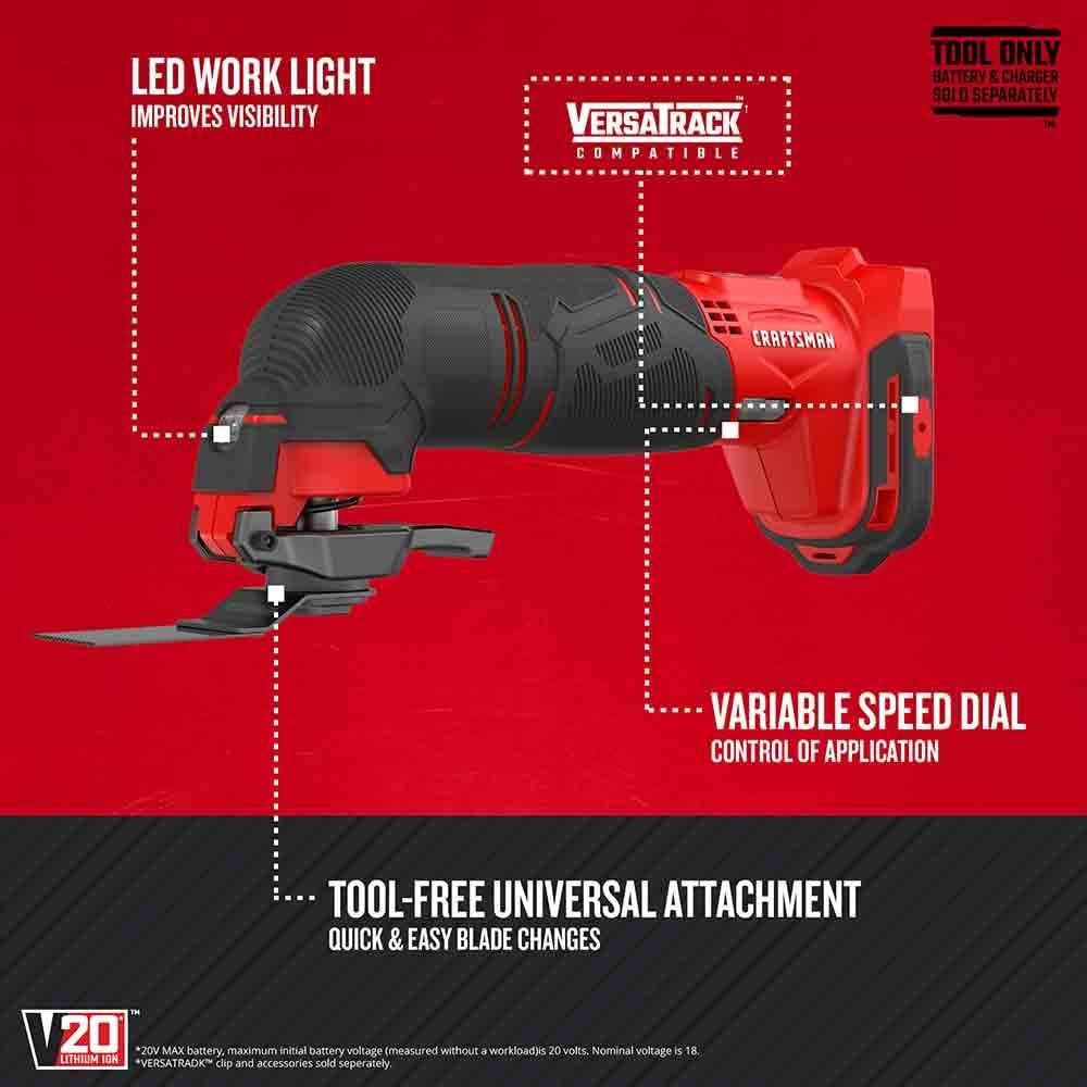 Hot Deals Today πΊπΈ - CRAFTSMAN V20 Power Tool Combo Kit, 7-Tool Cordless Power Tool Set with 2 Batteries and Charger (CMCK700D2) - Image 5