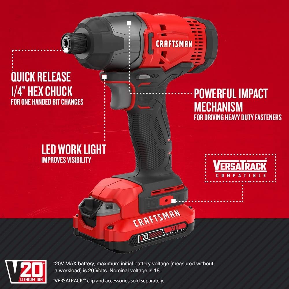 Hot Deals Today πΊπΈ - CRAFTSMAN V20 Power Tool Combo Kit, 7-Tool Cordless Power Tool Set with 2 Batteries and Charger (CMCK700D2) - Image 4