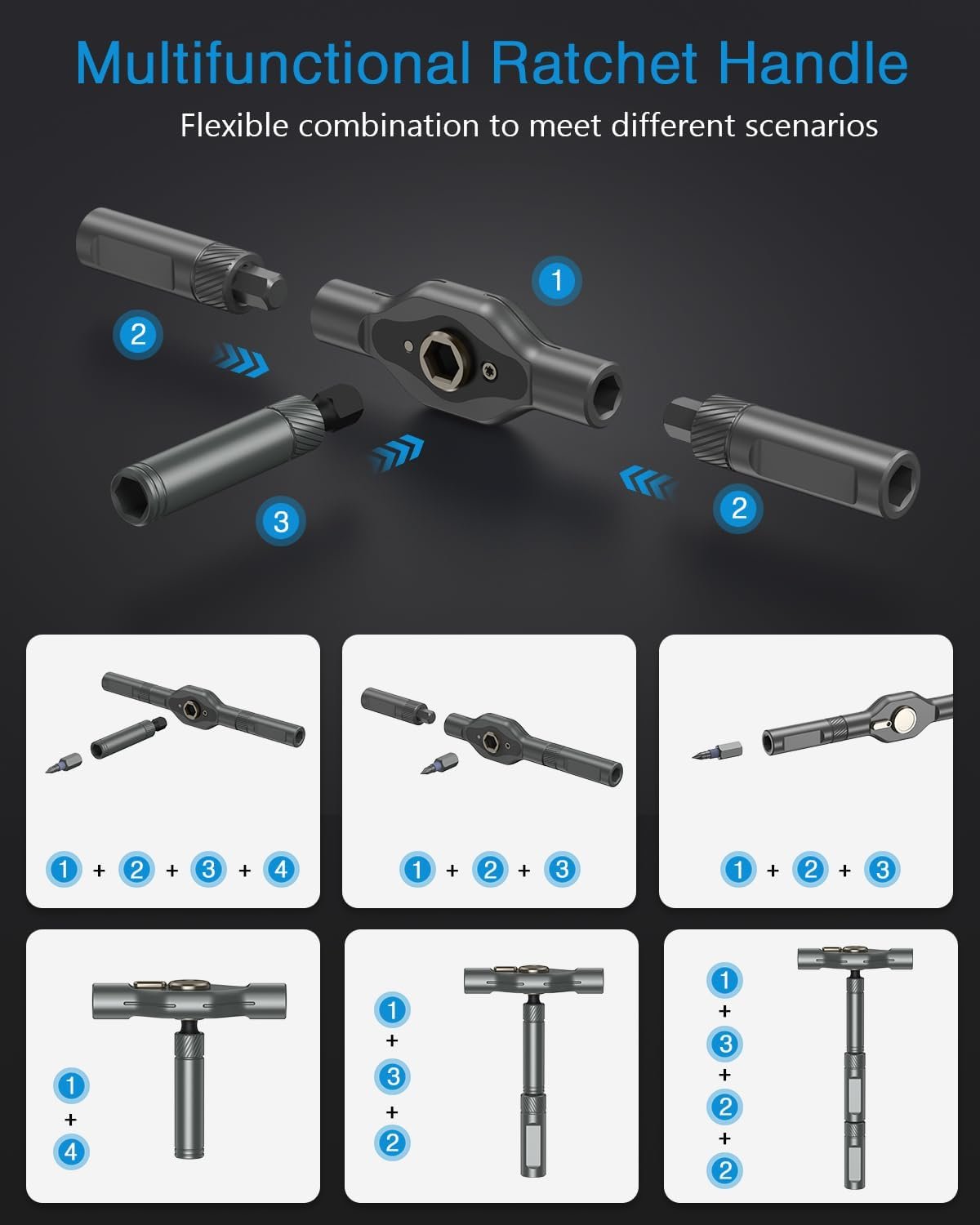 Hot Deals Today 🇺🇸 - AMIR 42 in 1 Ratchet Screwdriver Set, Magnetic Screwdriver Set with 40 PCS Multi Bit, DIY Repair Tool Kit with Ratchet T Handle, Screw Driver Set Kit for Tools,Bicycle,Electronic Repair - Image 7