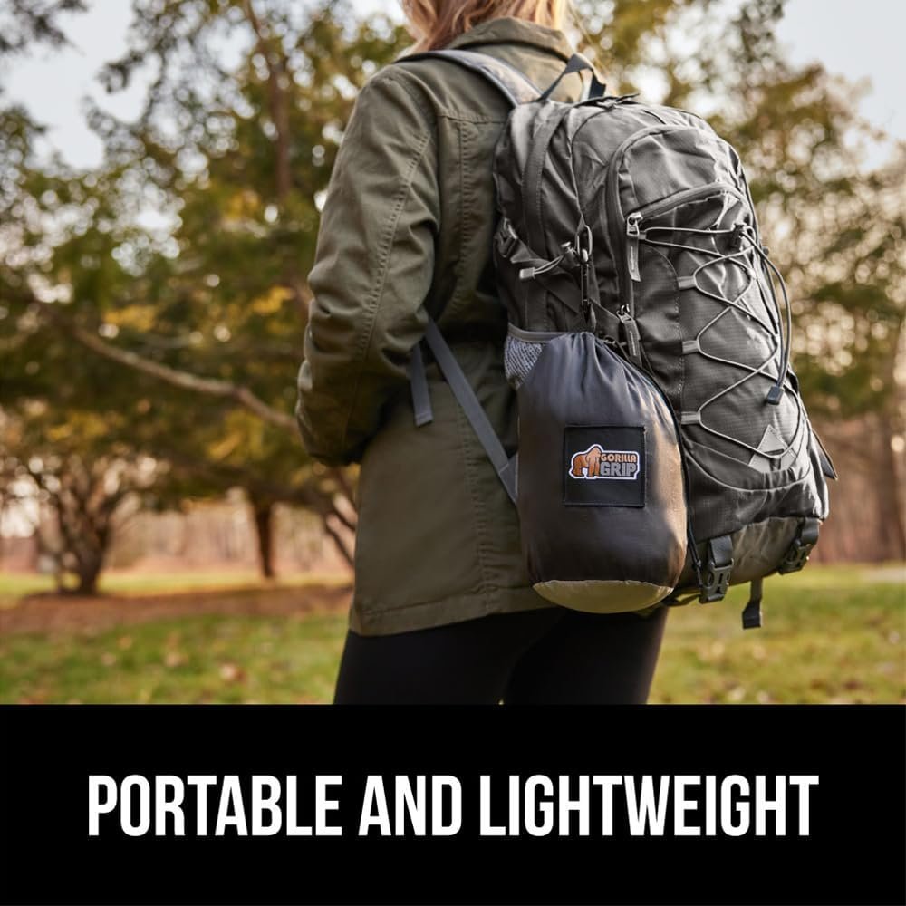 Hot Deals Today πΊπΈ - GORILLA GRIP Durable Camping Hammock with Heavy Duty Tree Straps, Portable Hammocks for Outside, Easy to Use Travel Swing Chair, Outdoor Camper Hiker Essentials, Backpacking Gear Gifts, Double, Black - Image 7