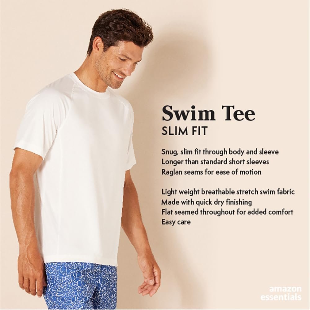Hot Deals Today πΊπΈ - Amazon Essentials Men's Slim-Fit Short-Sleeve Quick-Dry UPF 50 Swim Tee - Image 3