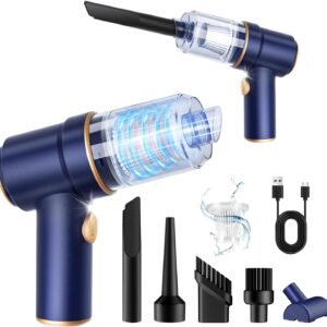 Hot Deals Today 🇺🇸 – KMM Handheld Car Vacuum Cleaner, 9000Pa Vacuum Cleaner and Air Duster, 120W High Power Hand Held Vacuum with LED Light and Multi-Nozzles for Car, Home, Office, Pet