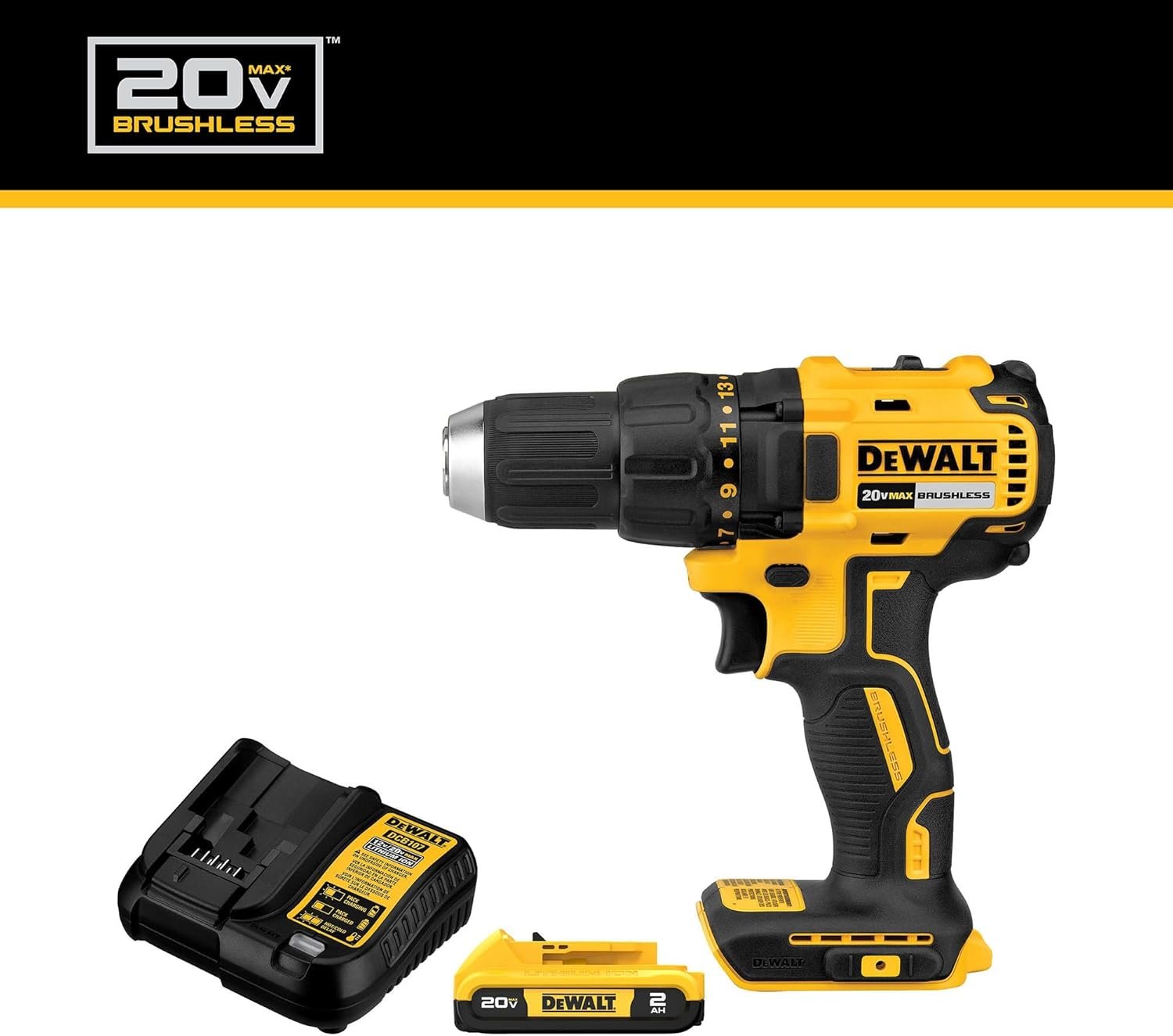 Hot Deals Today πΊπΈ - DEWALT 20V MAX Cordless Drill Driver Set, 1/2 Inch Electric Drill, 2 Speed, XR 2.0 Ah Battery and Charger Included (DCD777D1) - Image 3