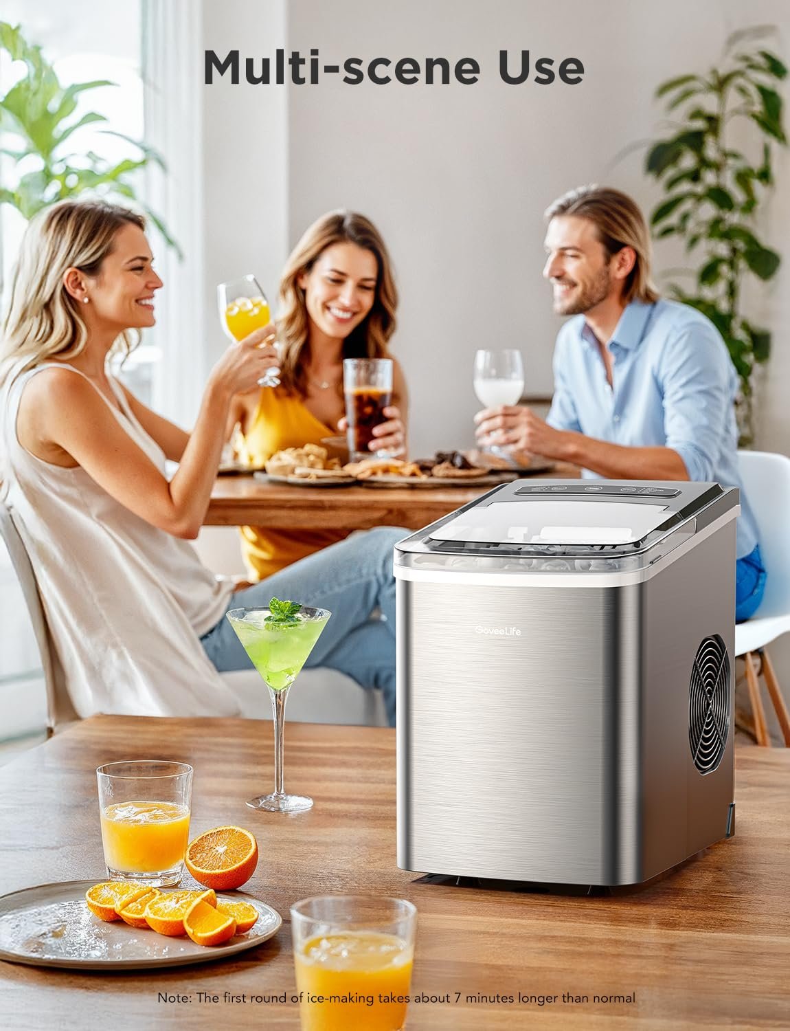 Hot Deals Today πΊπΈ - GoveeLife Smart Countertop Ice Makers, Portable Ice Maker Machine with Self-Cleaning, 6 Mins 9 Bullet Ice, 26lbs/24Hrs, Voice Remote for Home Kitchen Party Camping, with Ice Scoop Stainless Silver - Image 8
