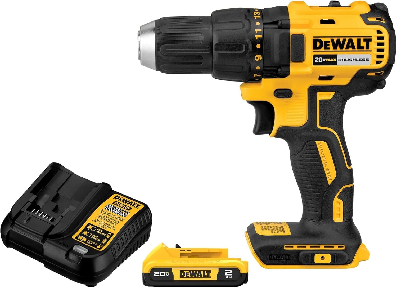 Hot Deals Today πΊπΈ - DEWALT 20V MAX Cordless Drill Driver Set, 1/2 Inch Electric Drill, 2 Speed, XR 2.0 Ah Battery and Charger Included (DCD777D1) - Image 2