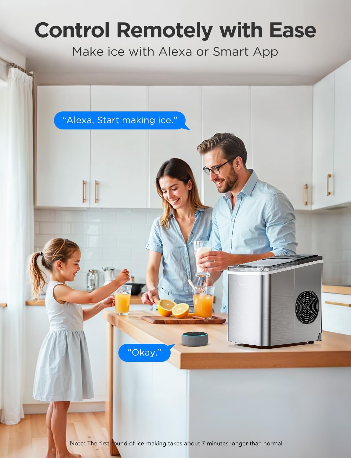 Hot Deals Today πΊπΈ - GoveeLife Smart Countertop Ice Makers, Portable Ice Maker Machine with Self-Cleaning, 6 Mins 9 Bullet Ice, 26lbs/24Hrs, Voice Remote for Home Kitchen Party Camping, with Ice Scoop Stainless Silver - Image 3