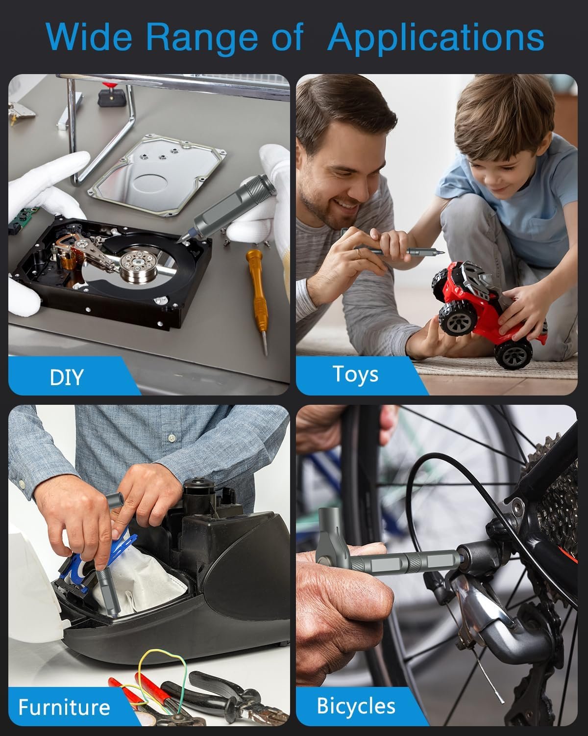 Hot Deals Today 🇺🇸 - AMIR 42 in 1 Ratchet Screwdriver Set, Magnetic Screwdriver Set with 40 PCS Multi Bit, DIY Repair Tool Kit with Ratchet T Handle, Screw Driver Set Kit for Tools,Bicycle,Electronic Repair - Image 4