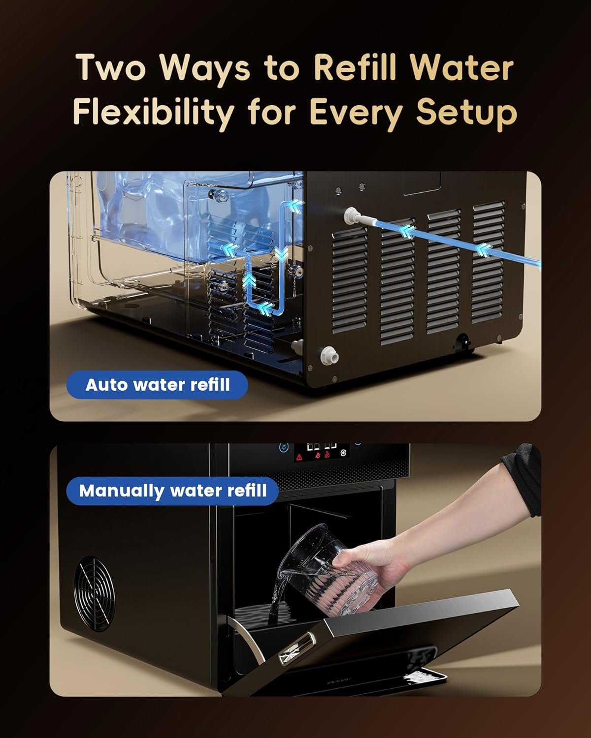 Hot Deals Today πΊπΈ - ecozy 2" Clear Ice Ball Maker with CrystalFlux Technology, 4 pcs in 40 Mins, 144 pcs/Day, Sphere Ice Maker with Automatic Water Supply, Self-Cleaning, Enhanced Insulation for Whiskey & Bourbon - Image 7