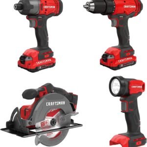 Hot Deals Today 🇺🇸 – CRAFTSMAN V20 MAX Power Tool Combo Kit, 4-Tool Cordless Power Tool Set...