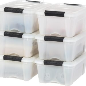Hot Deals Today 🇺🇸 – IRIS USA 13 QT Plastic Storage Box with Lid and Latches – 6 Pack...