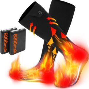 Hot Deals Today – Electric Heated Socks for Men Women with 5V 6000mah Battery Foot Warmer 360°...