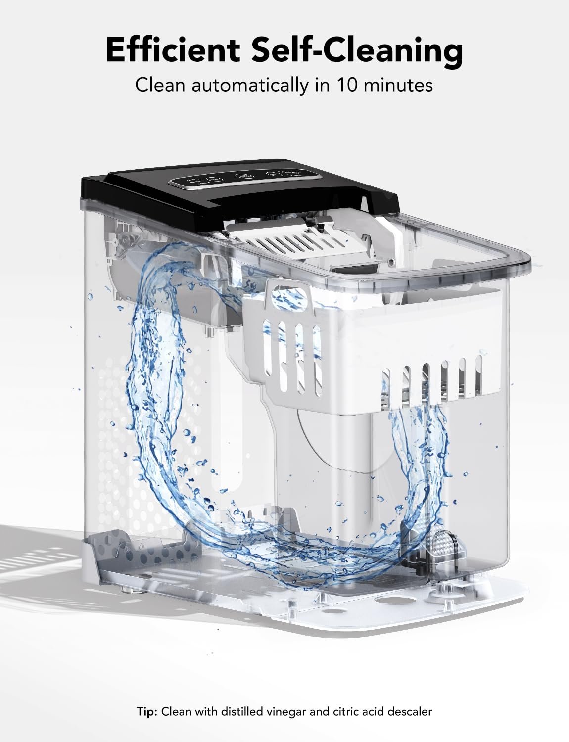 Hot Deals Today πΊπΈ - GoveeLife Smart Countertop Ice Makers, Portable Ice Maker Machine with Self-Cleaning, 6 Mins 9 Bullet Ice, 26lbs/24Hrs, Voice Remote for Home Kitchen Party Camping, with Ice Scoop Stainless Silver - Image 7