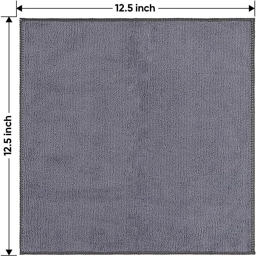 Hot Deals Today πΊπΈ - HOMEXCEL Microfiber Cleaning Cloth 12 Pack, 12.5 x 12.5 inch Microfiber Towels for Cars, Ultra Absorbent Washing Cloth, Lint Free Streak Free Cleaning Rags for Car, Kitchen, and Window (Grey) - Image 8