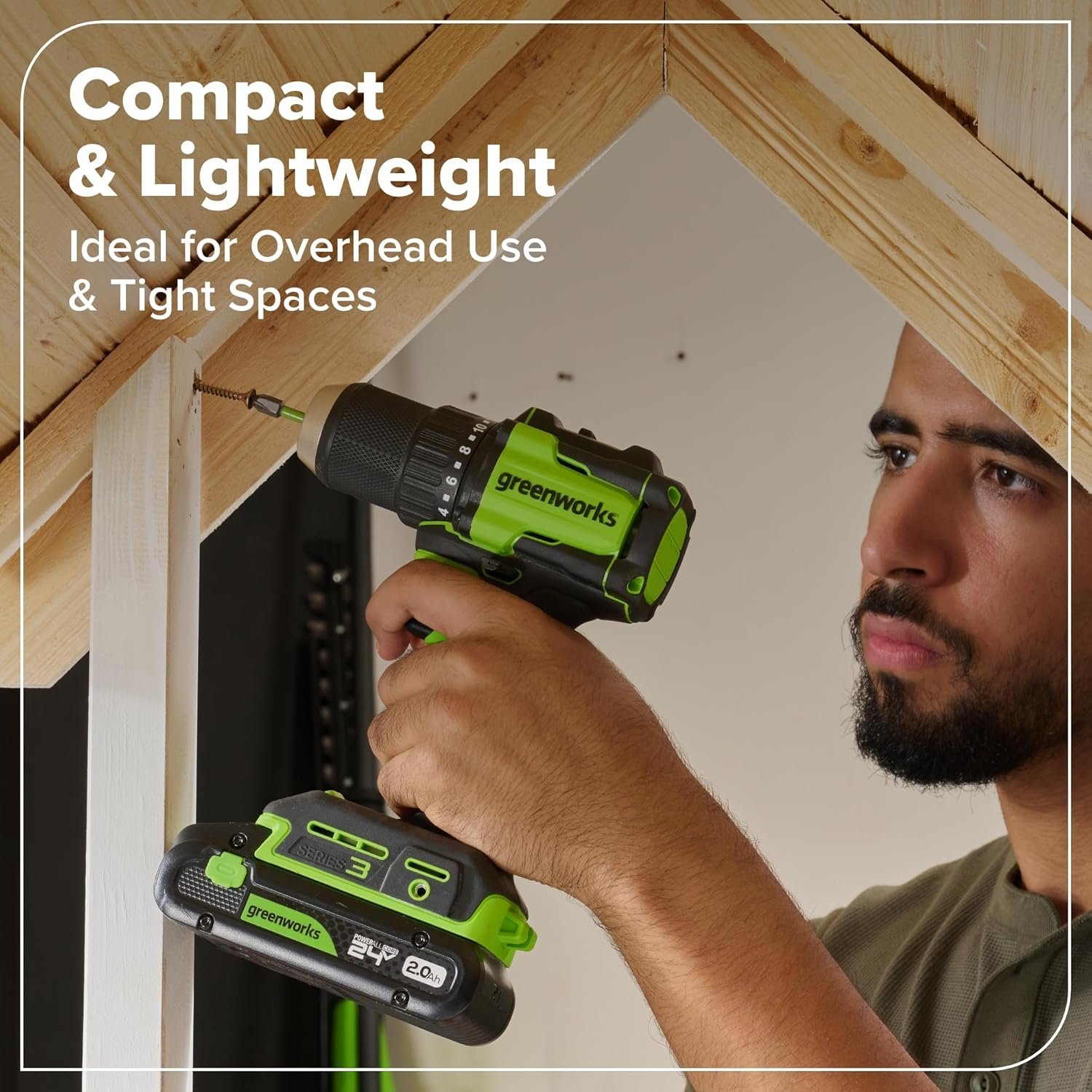 Hot Deals Today ๐บ๐ธ - GREENWORKS 24V 1/2" Brushless Cordless Drill (400 In-lbs.), 2.0Ah (12,000mAh Power Bank) USB-C Batteries, 3.3 FT Braided Cable, 30W Charger - Image 8