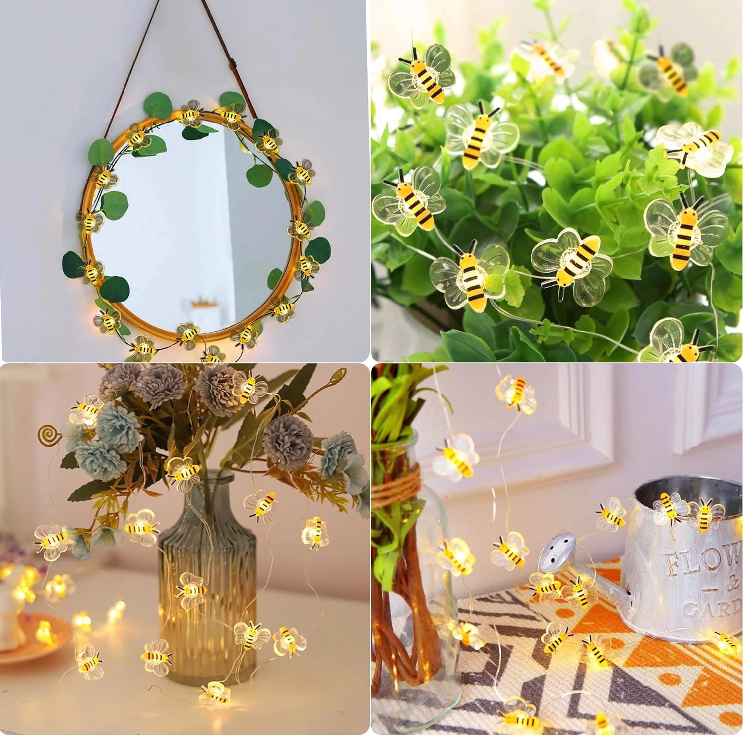Hot Deals Today πΊπΈ - Bee Decor String Lights 10ft String Light with 30pcs Honeybee Shaped Led Bulb Battery Operated Fairy Lights for DIY Indoor Bedroom Party Wedding Patio Christmas - Image 8