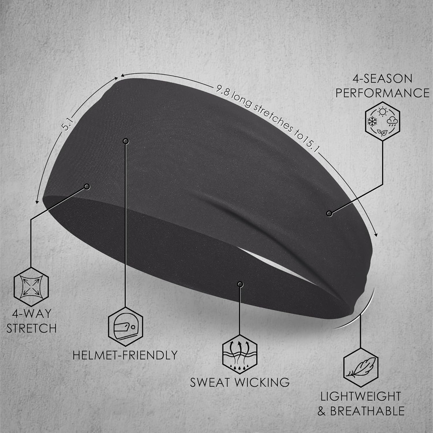 Hot Deals Today ๐บ๐ธ - Sport Headbands for Men - 7 Pcs Sweat Absorbent Running Headband for Fitness Workout Running Rugby Baseball Yoga Crossfit High Intensity Interval Training, Unisex Sweatband for Both Men and Women - Image 10