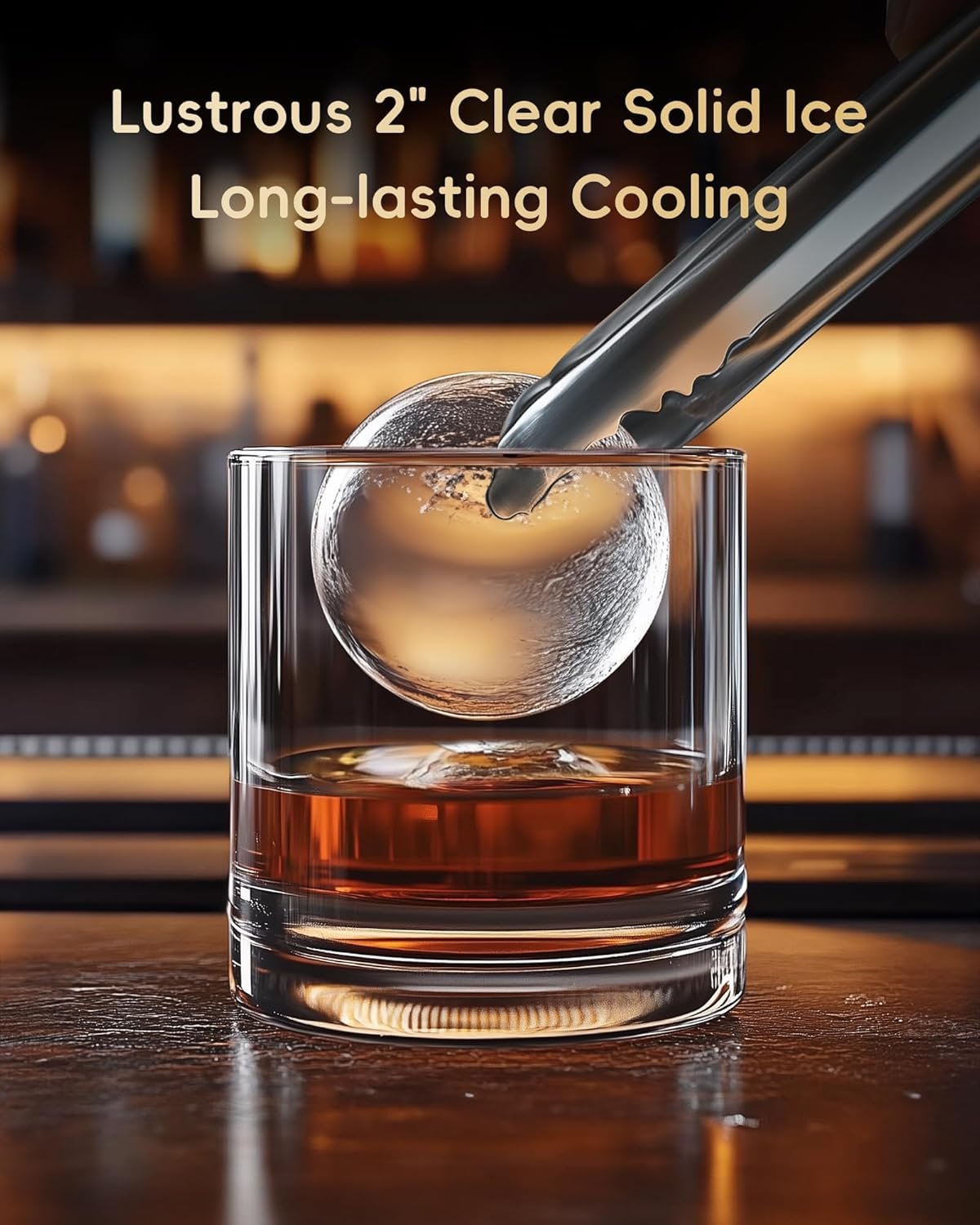 Hot Deals Today πΊπΈ - ecozy 2" Clear Ice Ball Maker with CrystalFlux Technology, 4 pcs in 40 Mins, 144 pcs/Day, Sphere Ice Maker with Automatic Water Supply, Self-Cleaning, Enhanced Insulation for Whiskey & Bourbon - Image 3