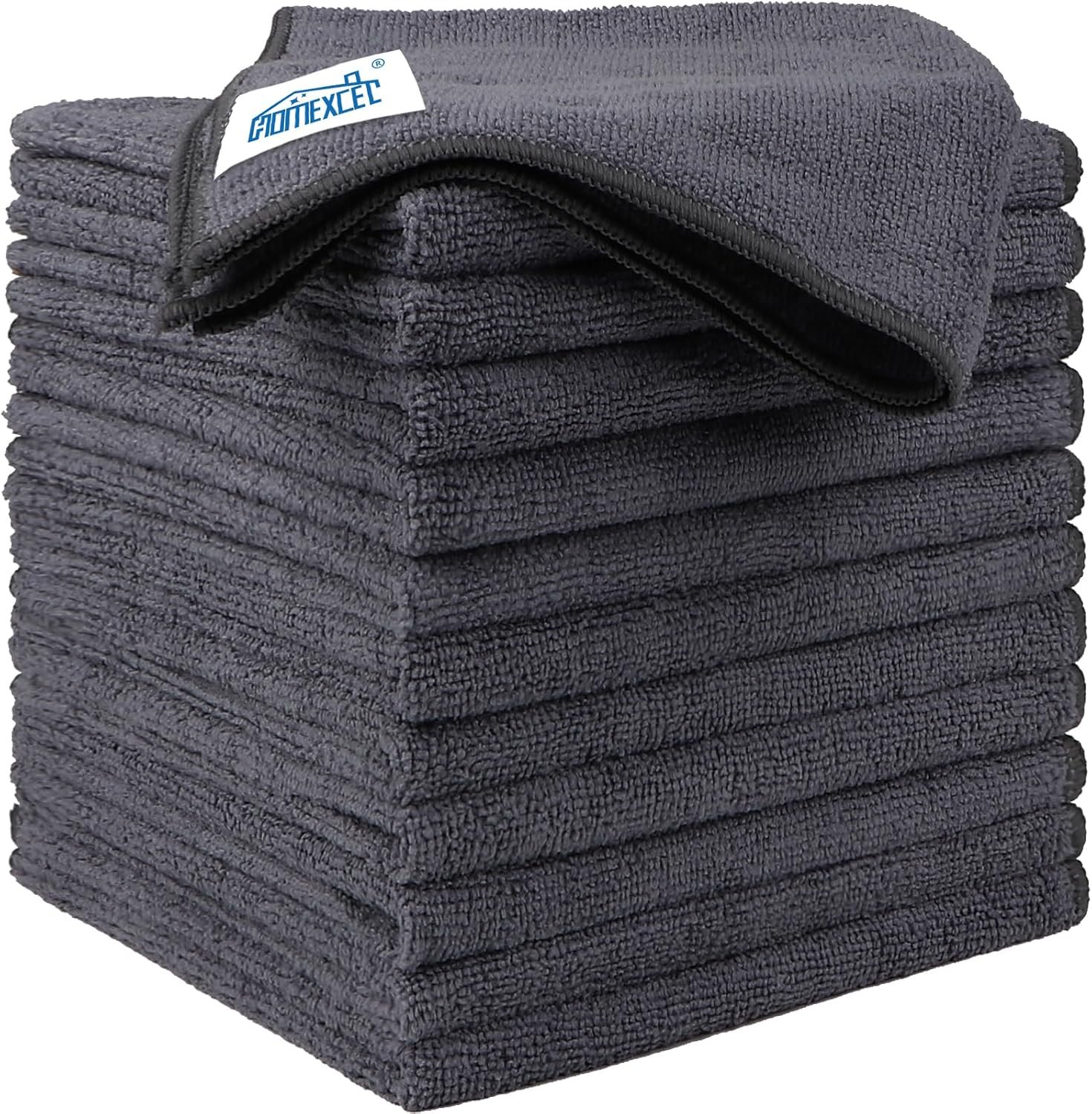 Hot Deals Today πΊπΈ - HOMEXCEL Microfiber Cleaning Cloth 12 Pack, 12.5 x 12.5 inch Microfiber Towels for Cars, Ultra Absorbent Washing Cloth, Lint Free Streak Free Cleaning Rags for Car, Kitchen, and Window (Grey) - Image 2