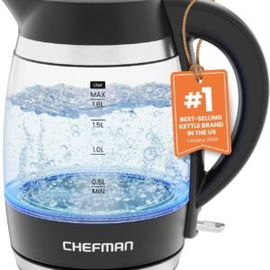 Hot Deals Today 🇺🇸 – Chefman Electric Kettle, 1.8L 1500W, Hot Water Boiler, Removable Lid...