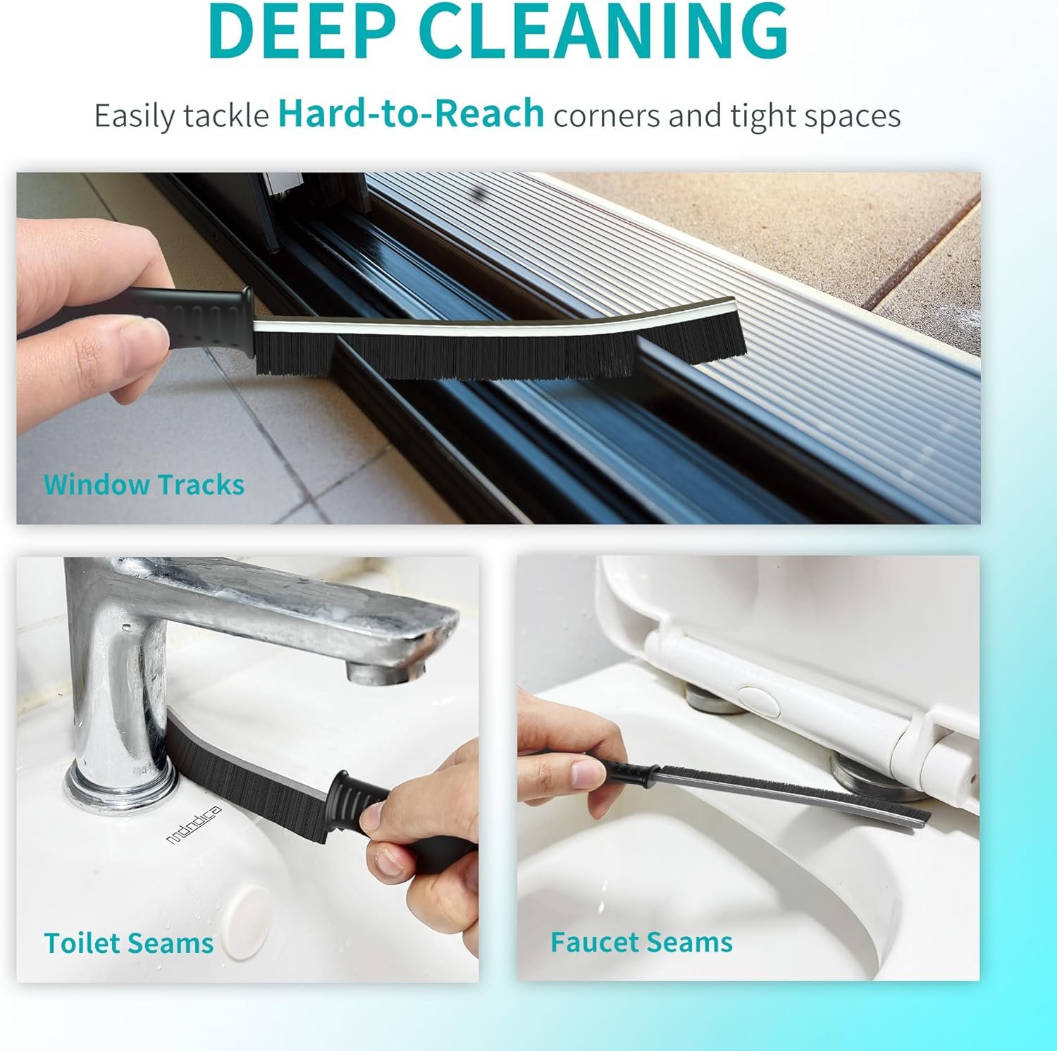 Hot Deals Today 🇺🇸 - Hard Bristle Crevice Cleaning Brush for Household Use, Multifunctional Crevice Cleaning Tool, Home Essentials, Upgraded Gap Cleaning Brush for Bathroom, Kitchen, 6Pcs - Image 4