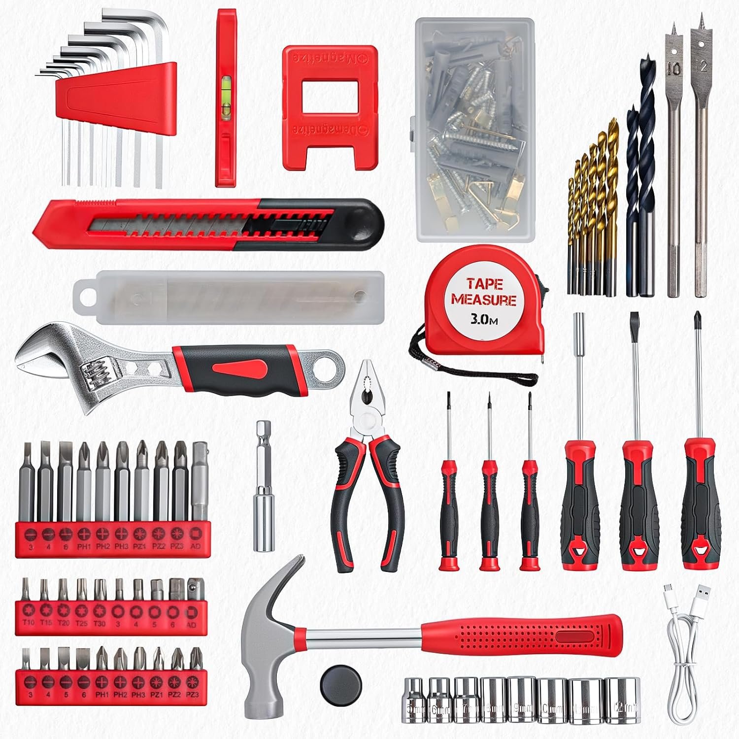Hot Deals Today 🇺🇸 - Tool Set - 8V Cordless Drill Set, 132 Piece Home Tool Set With Hand Drill, Tool Kit for Women & Men, Perfect for Homeowner, Diyer, Handyman - Image 6