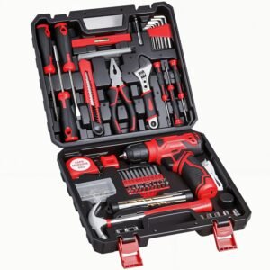 Hot Deals Today 🇺🇸 – Tool Set – 8V Cordless Drill Set, 132 Piece Home Tool Set With...
