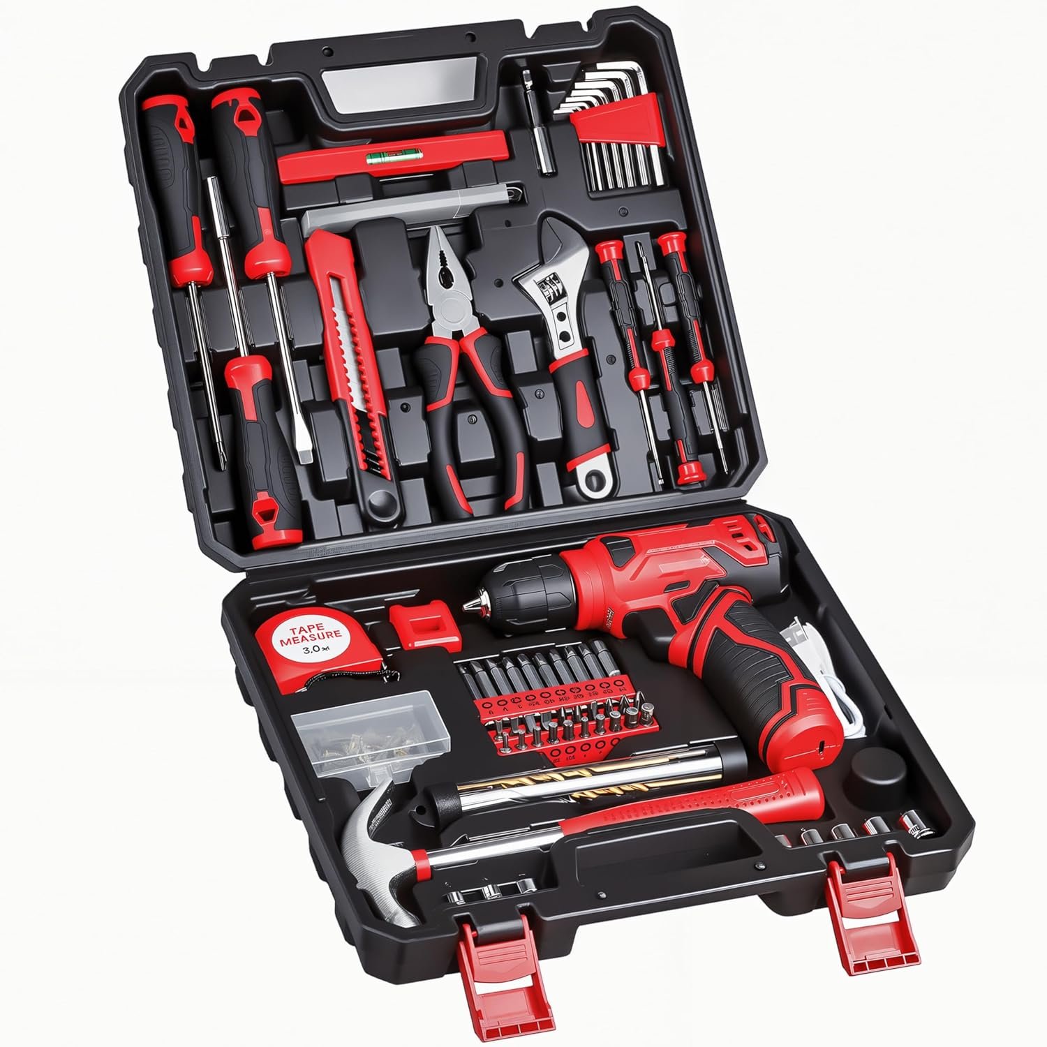 Hot Deals Today 🇺🇸 - Tool Set - 8V Cordless Drill Set, 132 Piece Home Tool Set With Hand Drill, Tool Kit for Women & Men, Perfect for Homeowner, Diyer, Handyman - Image 2