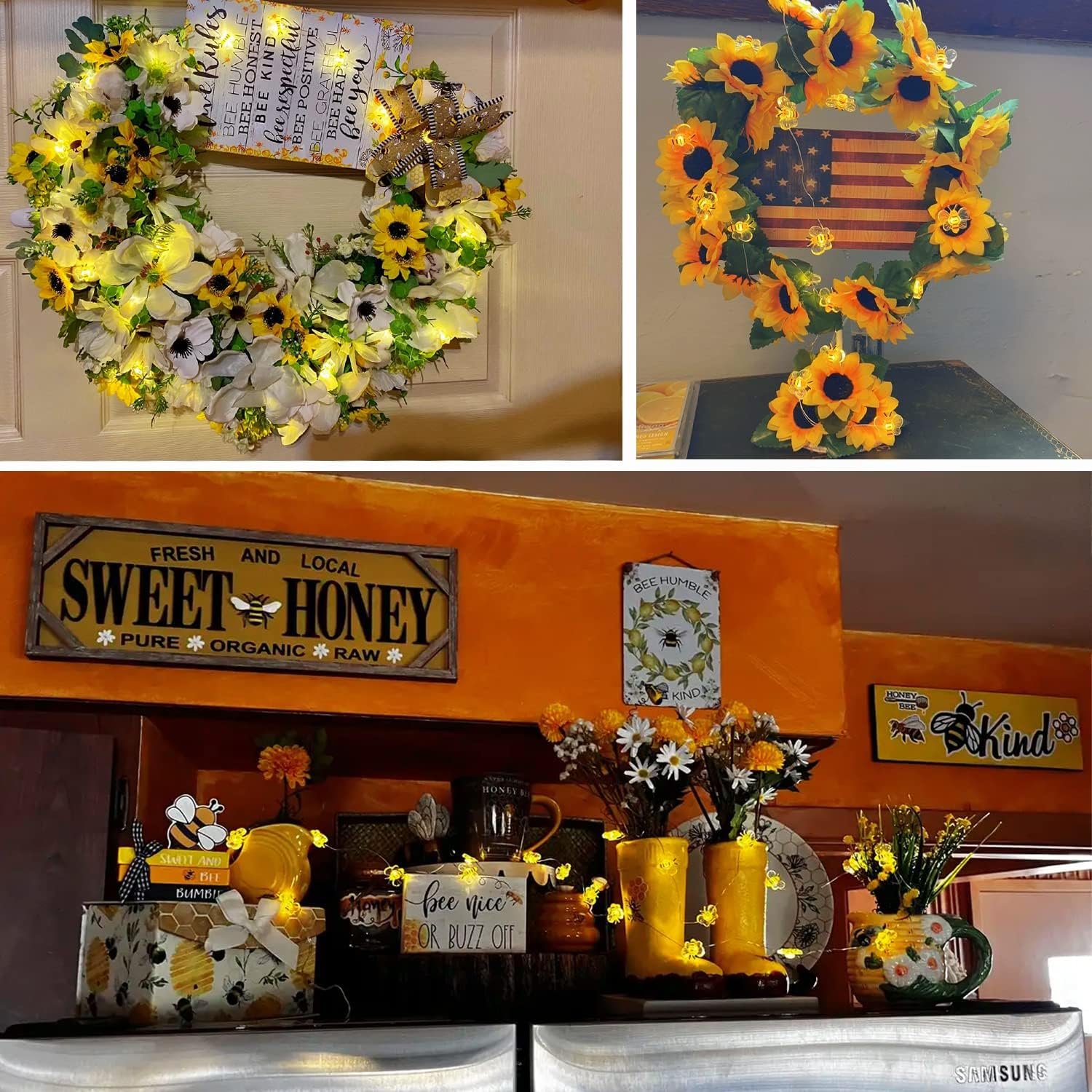 Hot Deals Today πΊπΈ - Bee Decor String Lights 10ft String Light with 30pcs Honeybee Shaped Led Bulb Battery Operated Fairy Lights for DIY Indoor Bedroom Party Wedding Patio Christmas - Image 9