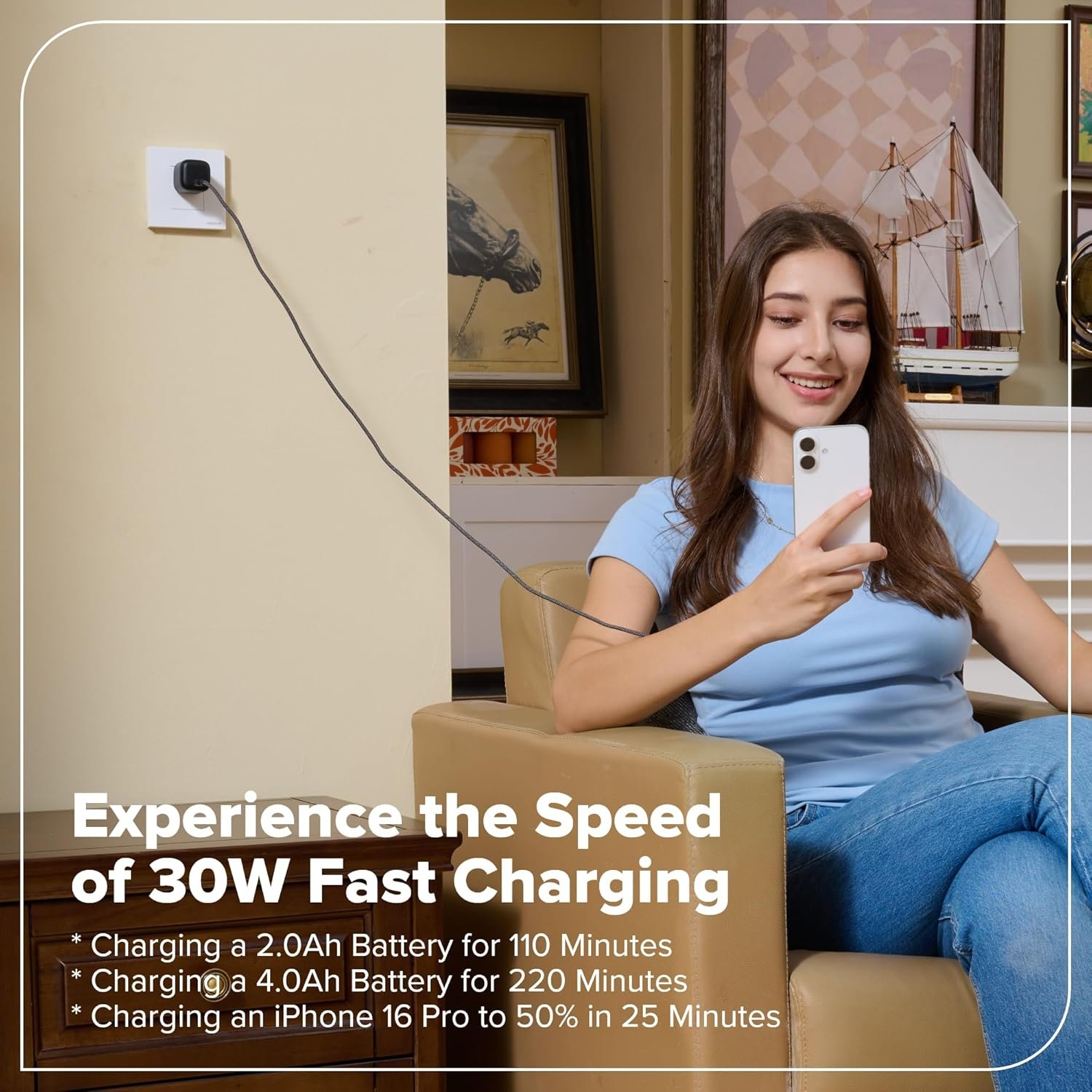 Hot Deals Today ๐บ๐ธ - GREENWORKS 24V 1/2" Brushless Cordless Drill (400 In-lbs.), 2.0Ah (12,000mAh Power Bank) USB-C Batteries, 3.3 FT Braided Cable, 30W Charger - Image 11