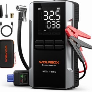 Hot Deals Today 🇺🇸 – WOLFBOX 4000A Jump Starter with 160PSI Air Compressor, 12V Car Battery...