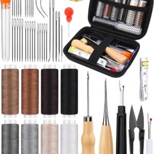 Hot Deals Today 🇺🇸 – BAGERLA Upholstery Repair Kit, 50 Pcs Heavy Duty Sewing Kit with 8 Colors...