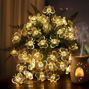 Hot Deals Today 🇺🇸 – Bee Decor String Lights 10ft String Light with 30pcs Honeybee Shaped...