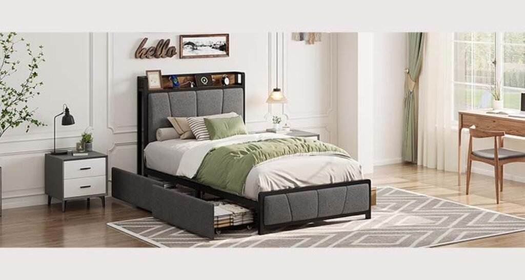 Garvee Twin Size Bed Frame with Storage Drawers & Charging Station – 55% OFF Limited-Time Deal! (2025 Best Kids Bed Review)