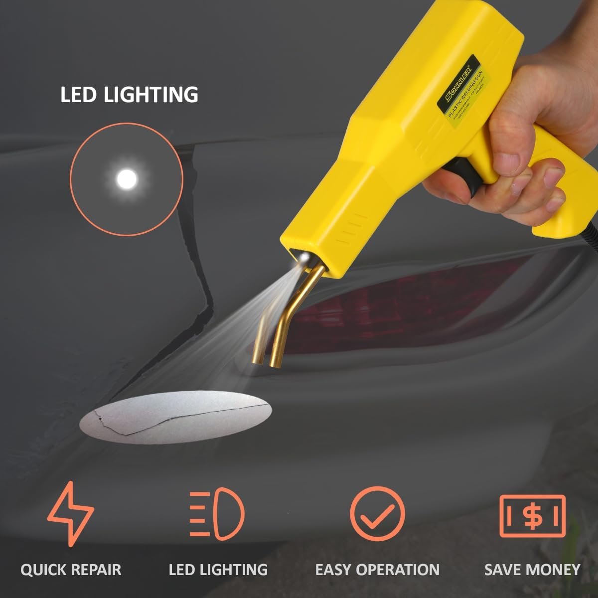 Hot Deals Today 🇺🇸 - Plastic Welder, 2 in 1 Plastic Welding Kit, SONNLER 1000PCS Hot Stapler Plastic Repair Kit For Car Bumper Crack Repair with Iron, Rods, Metal Mesh, Abrasive Paper, Aluminum Tape - Image 7