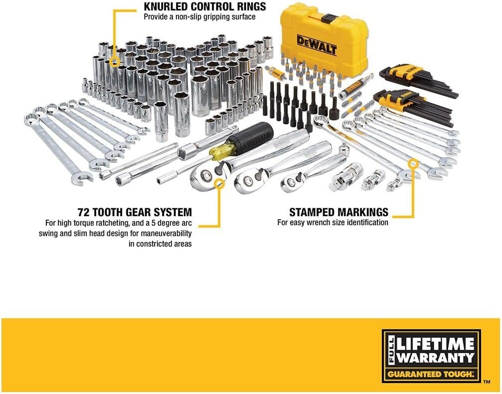 Hot Deals Today 🇺🇸 - DEWALT Mechanic Tool Set with Case, Socket Set Metric and Standard Full, 1/4" & 3/8" Drive, Hex Keys and Specialty Tools, 168-Piece (DWMT73803) - Image 3