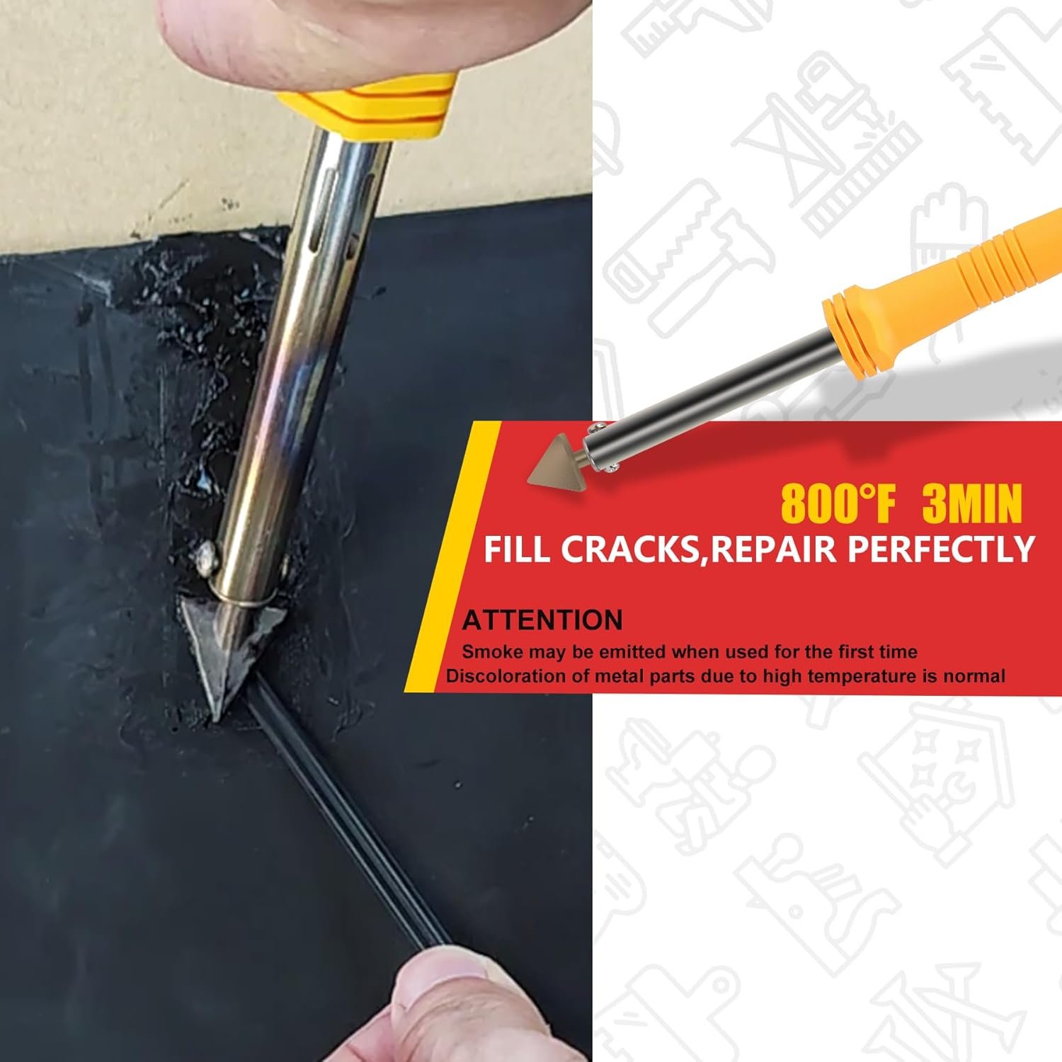 Hot Deals Today 🇺🇸 - Plastic Welder, 2 in 1 Plastic Welding Kit, SONNLER 1000PCS Hot Stapler Plastic Repair Kit For Car Bumper Crack Repair with Iron, Rods, Metal Mesh, Abrasive Paper, Aluminum Tape - Image 4