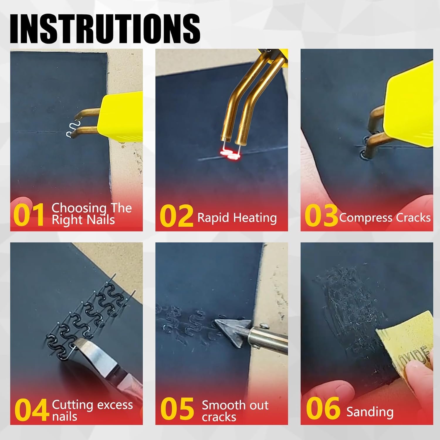 Hot Deals Today 🇺🇸 - Plastic Welder, 2 in 1 Plastic Welding Kit, SONNLER 1000PCS Hot Stapler Plastic Repair Kit For Car Bumper Crack Repair with Iron, Rods, Metal Mesh, Abrasive Paper, Aluminum Tape - Image 5