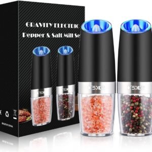 Hot Deals Today 🇺🇸 – XinXu Gravity Electric Pepper and Salt Grinder Set, Adjustable Coarseness,...