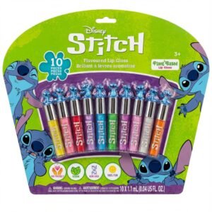 Hot Deals Today 🇺🇸 – Disney Stitch 10 Piece Plant Based Lip Gloss, Girls Party Favors, First...