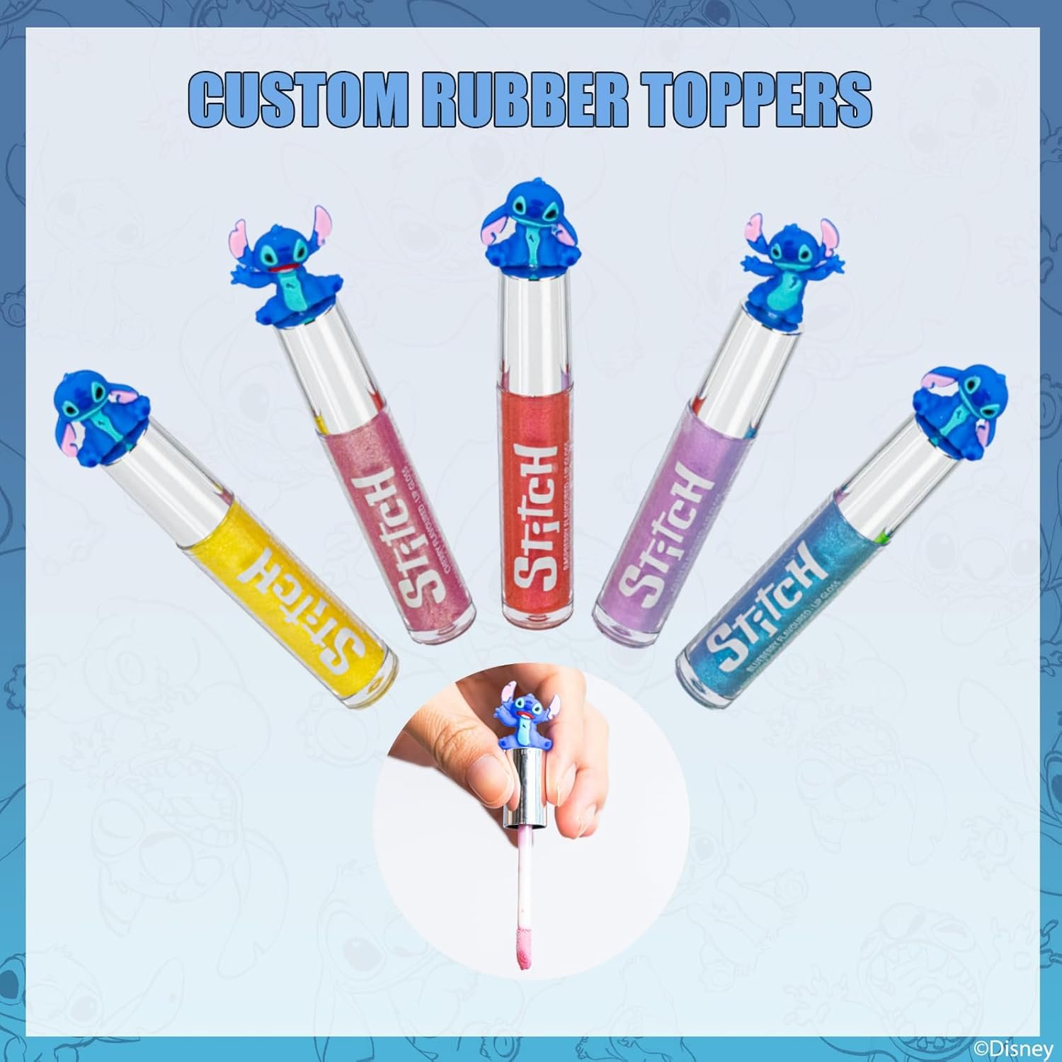 Hot Deals Today 🇺🇸 - Disney Stitch 10 Piece Plant Based Lip Gloss, Girls Party Favors, First Makeup Set for Girl, Perfect for Parties, Sleepovers, and Birthday Gifts, Ages 3+, by Townley Girl - Image 5