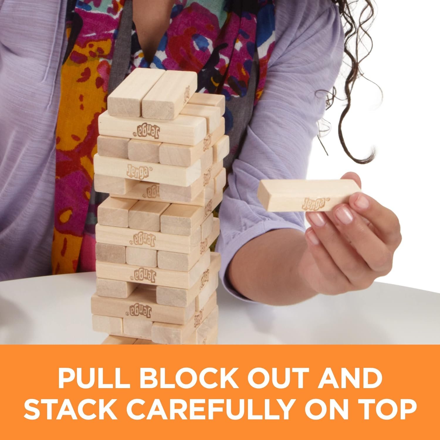 Hot Deals Today 🇺🇸 - Hasbro Gaming Jenga Wooden Blocks Stacking Tumbling Tower Game | Party Games for Kids & Families | Stocking Stuffers | Ages 6+ (Amazon Exclusive) - Image 4