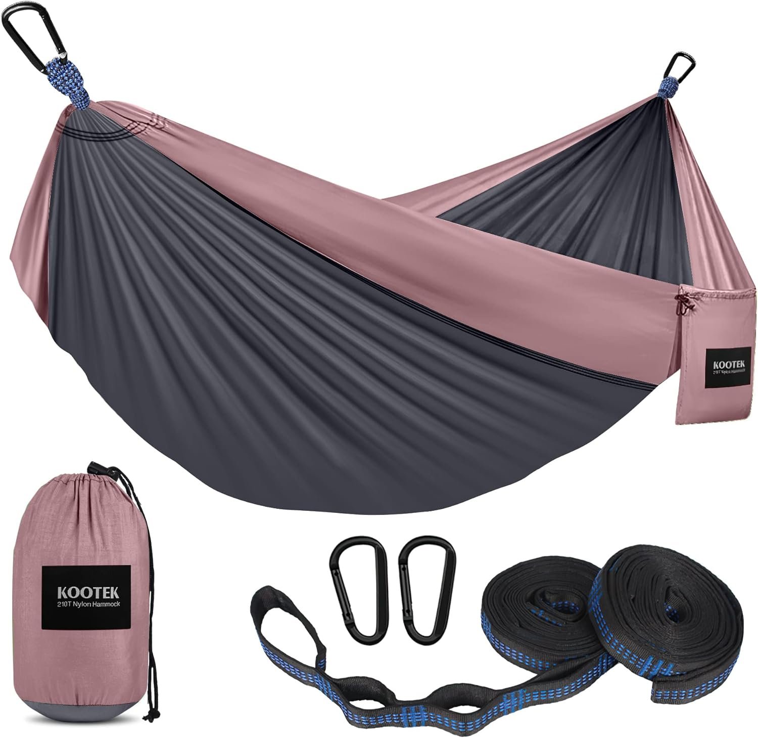 Hot Deals Today 🇺🇸 - Kootek Camping Hammock, Portable Hammocks with Tree Straps & Attached Carry Bag, Camping Essentials Gear, Perfect for Outside Indoor Hiking Beach Backpack Travel - Image 2