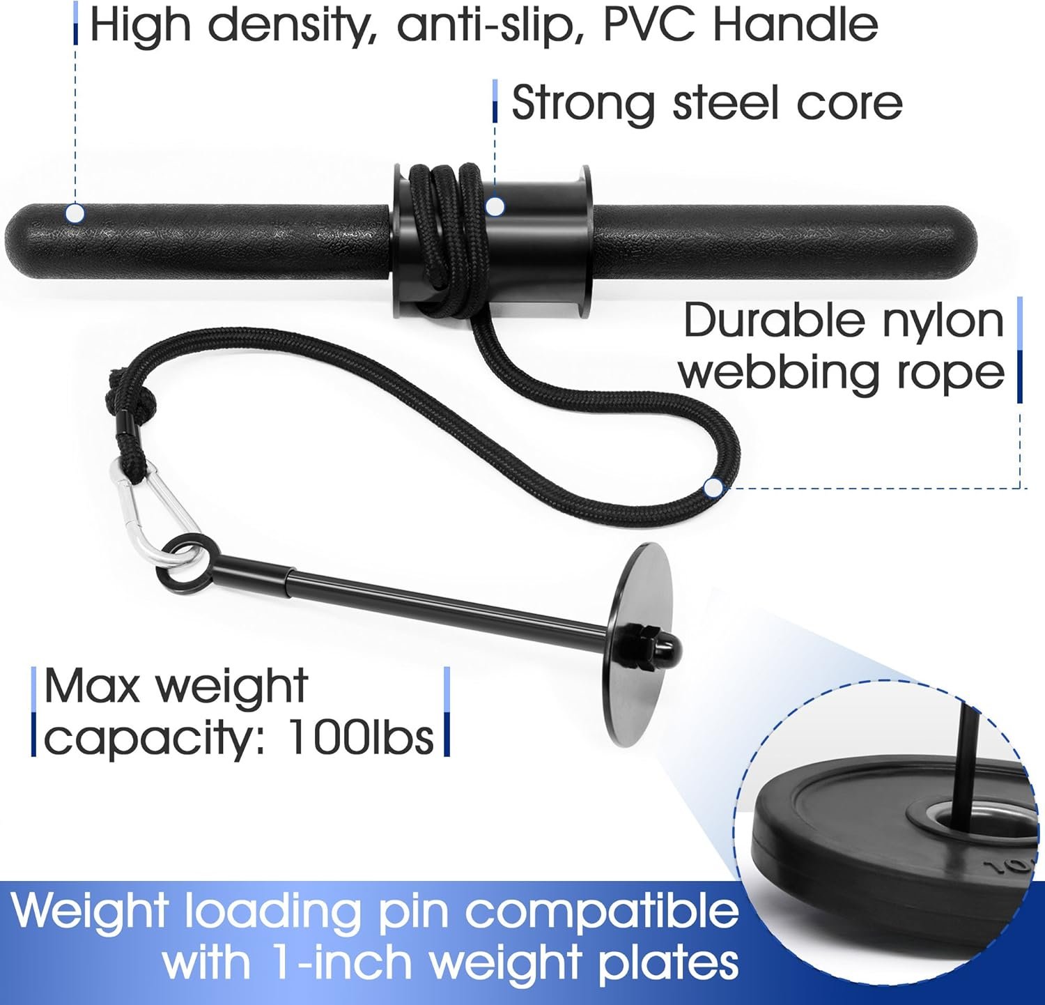 Hot Deals Today 🇺🇸 - Yes4All Wrist and Forearm Blaster - Wrist Roller & Forearm Roller for Training, Workout - Wrist/Arm Blaster - Fit 1-inch Standard & 2-inch Olympic Weight Plates - Image 4