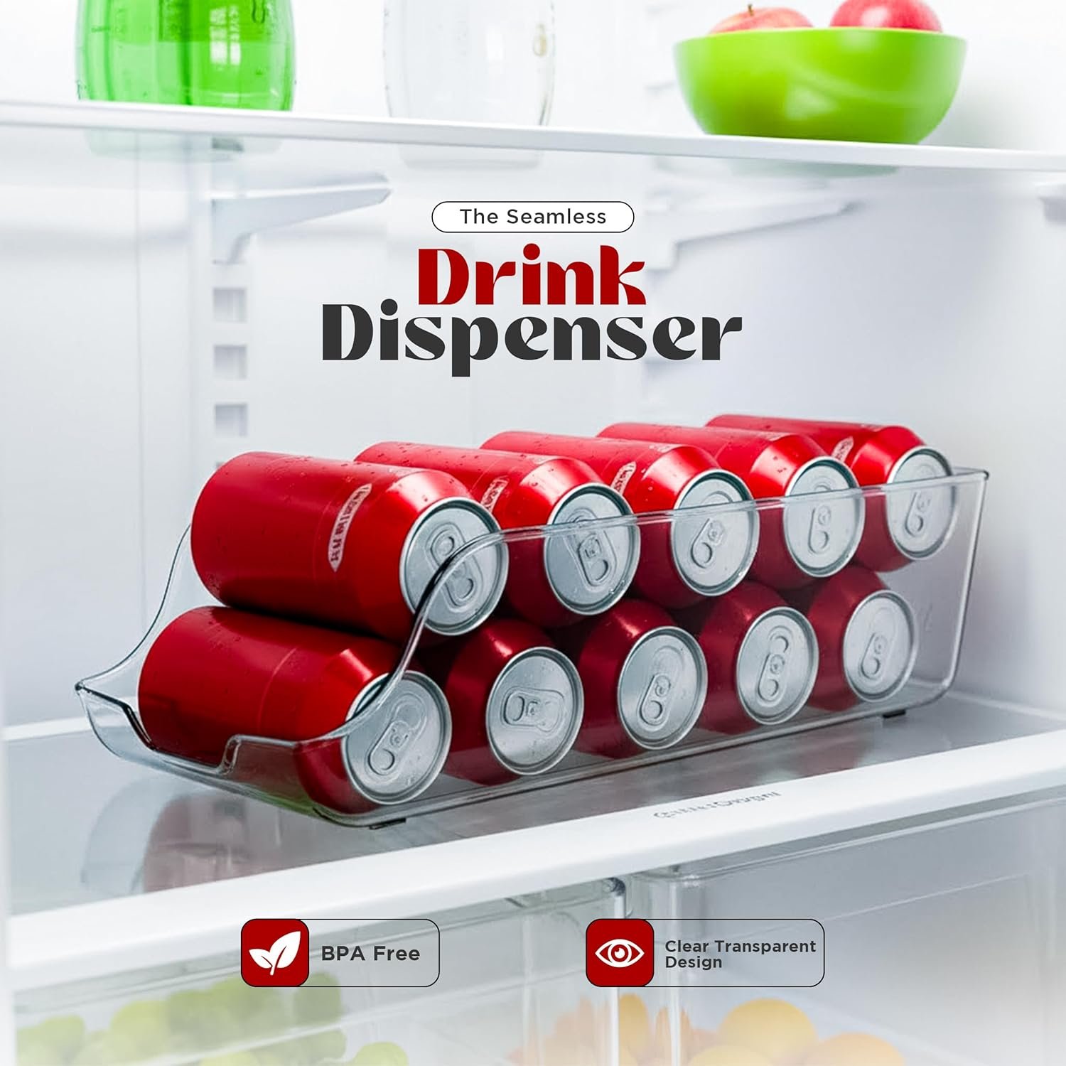 Hot Deals Today 🇺🇸 - Utopia Kitchen Soda Can Organizer and Dispenser for Refrigerator/Pantry - Durable Can Storage Organizer Fridge & Kitchen Organization - (Clear, Set of 2) - Image 4