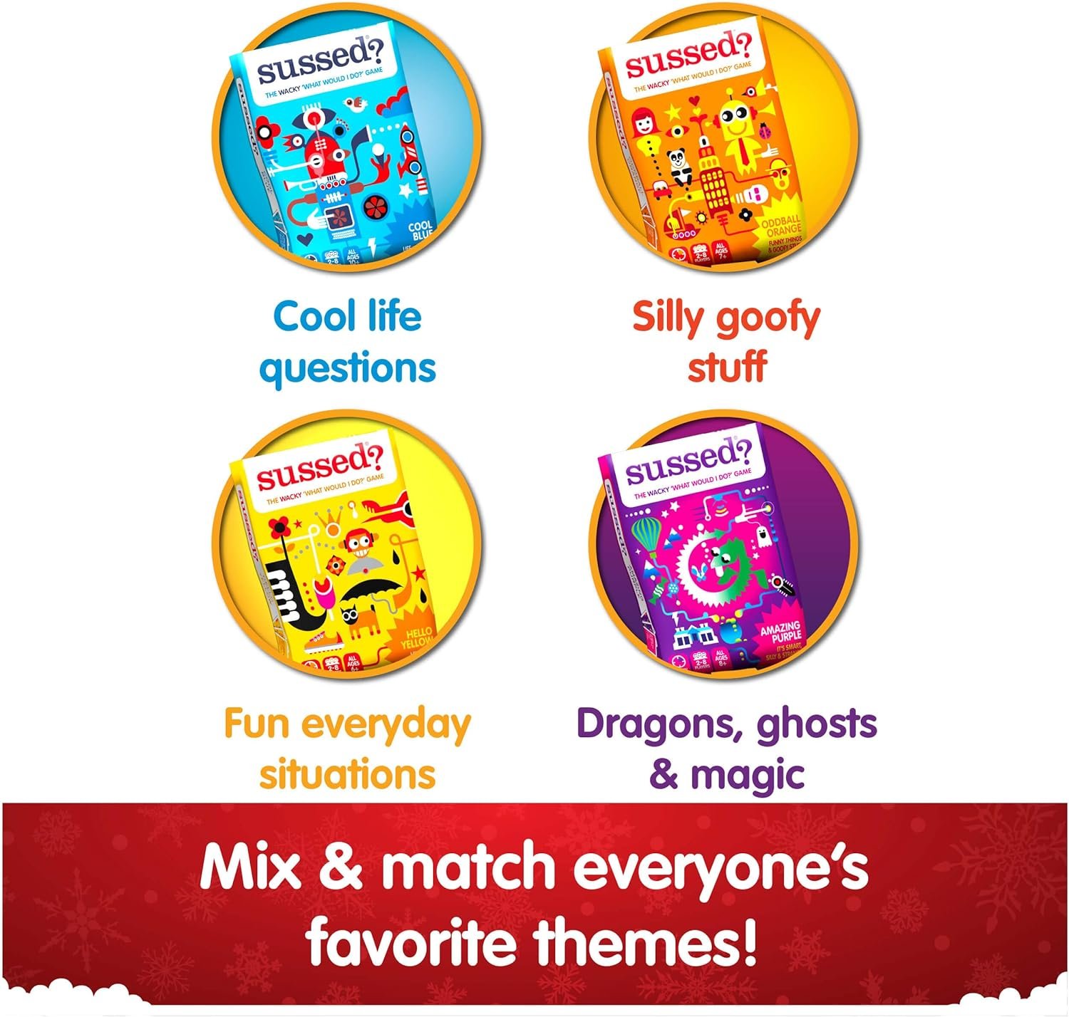 Hot Deals Today 🇺🇸 - SUSSED The Wacky ‘What Would You Do?’ Card Game - Stocking Stuffer for Teens, Boys, Girls - Social Fun for Kids Ages 10+ & Adults - Great Conversation Starter - Cool Blue Deck - Image 6