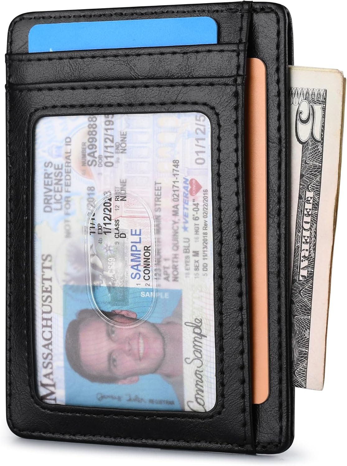 Hot Deals Today 🇺🇸 - Buffway Slim Minimalist Front Pocket RFID Blocking Leather Wallets for Men and Women - Alaska Black - Image 3