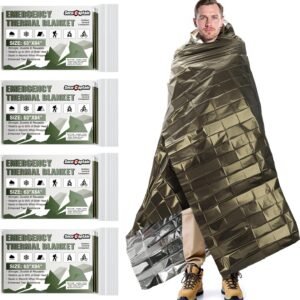 Hot Deals Today 🇺🇸 – SecuCaptain Survival Emergency Thermal Blankets: Extra Large 84” x63”...