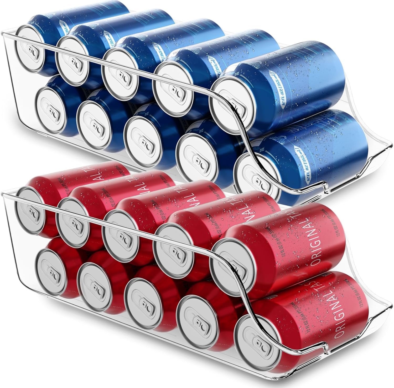 Hot Deals Today 🇺🇸 - Utopia Kitchen Soda Can Organizer and Dispenser for Refrigerator/Pantry - Durable Can Storage Organizer Fridge & Kitchen Organization - (Clear, Set of 2) - Image 2