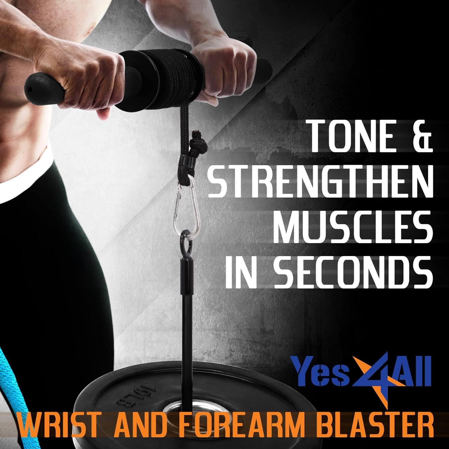 Hot Deals Today 🇺🇸 - Yes4All Wrist and Forearm Blaster - Wrist Roller & Forearm Roller for Training, Workout - Wrist/Arm Blaster - Fit 1-inch Standard & 2-inch Olympic Weight Plates - Image 6